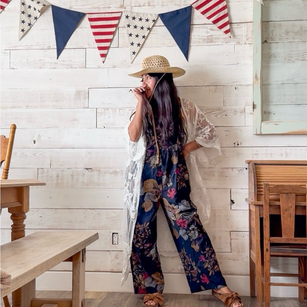Floral Navy jumpsuit